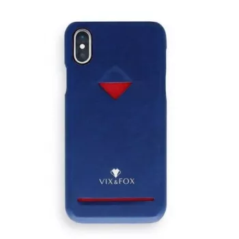 Capa traseira com compartimento para cartões VixFox para iPhone 7/8 Plus – azul-marinho, capa traseira protetora com compartimento para cartões