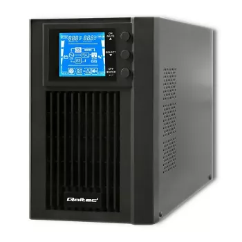 UPS Qoltec 53042 (fonte de alimentação ininterrupta) dupla conversão (online) 1 kVA 800 W 2 tomadas AC