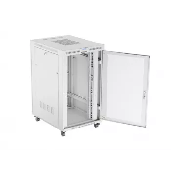 ARMÁRIO RACK DE CHÃO 19 27U 800X1000 CINZENTO PORTA PERFURADA LCD LANBERG (embalagem plana)