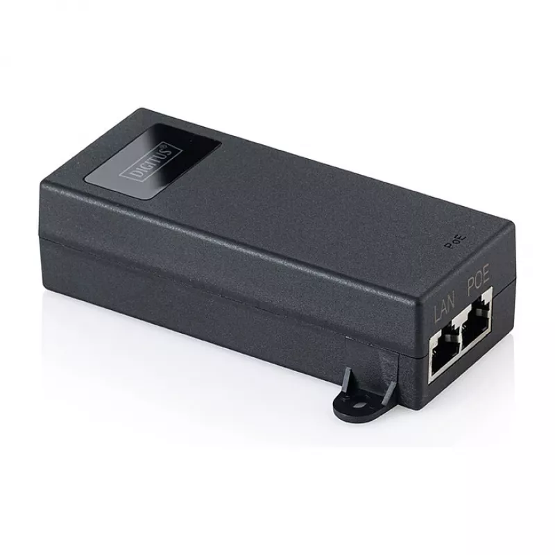 Injetor PoE++ DIGITUS DN-95104-1 — Gigabit Ethernet 802.3bt, 60 W, 55 V, 100 m, preto