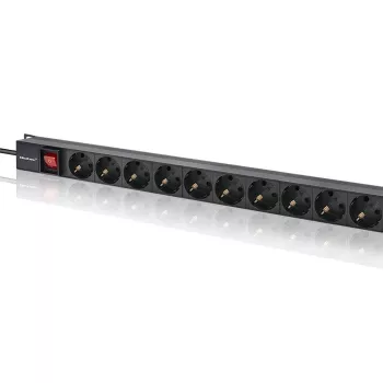 PDU de alumínio Qoltec para RACK | 16A | 16 x Schuko | vertical | 1,8 m