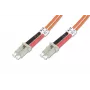 Cabo patch de fibra ótica DIGITUS LC/LC 50/125 µm 3 m multimodo duplex isento de halogéneos até 1 Gbit com relatório de medição laranja OM2 (DK-2533-03)