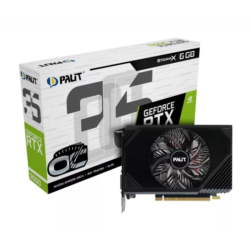 Placa gráfica PALIT GeForce RTX 3050 StormX OC – 6 GB GDDR6, 96 bits, PCIe 4.0, refrigeração ativa