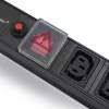Qoltec 53998 Régua de tomadas para RACK 19 | 1U | 10A | PDU | 8xIEC C13 | 2m