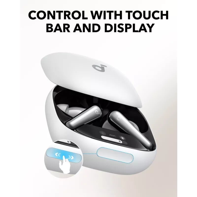 Headset Anker Soundcore Liberty 4 Pro TWS Bluetooth in-ear, branco, para chamadas/música/desporto, peso 61,97 g