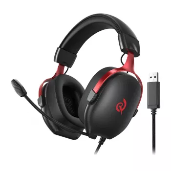 Auscultadores gaming sem fios QCY Heroad VN200 (preto-vermelho) — circumaurais, microfone, Bluetooth
