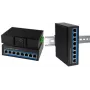 Switch Ethernet Gigabit Industrial LogiLink, 8 portas 10/100/1000 Base-TX RJ45, Plug & Play, metal preto - 1 unid. (NS203)