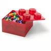 LEGO Storage Brick 4 caixa de arrumação com tampa, vermelha transparente