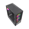 Gembird Fornax 4300 CCC-FC-4300 caixa gaming ATX Midi Tower, vidro temperado, ventoinhas ARGB, 2x USB 3.1, 1x USB 2.0, preta