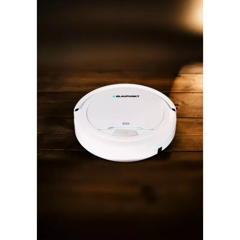 Aspirador robô BLAUPUNKT RVC201 — redondo, branco, depósito sem saco de 0,5 l, 55 minutos de autonomia