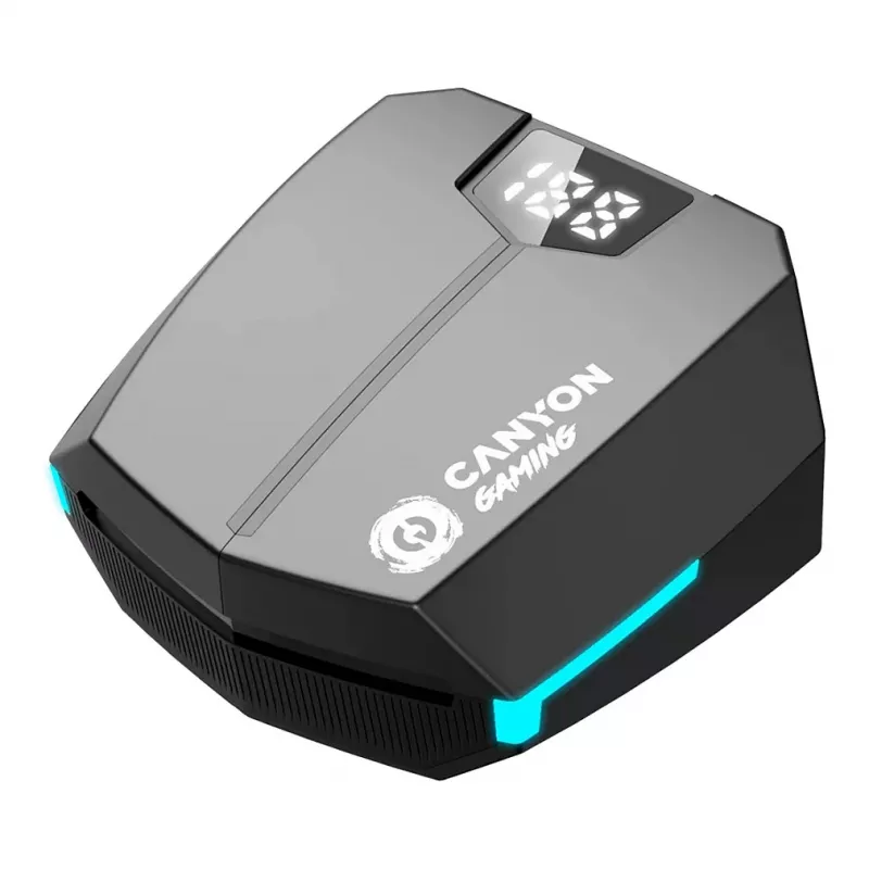 Auscultadores Canyon GTWS-2 sem fios Ear-Hook Gaming USB Type-C Bluetooth com dock de carregamento Preto (CND-GTWS2B)