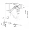 Gembird MA-DA1-02 braço de suporte de secretária ajustável para monitores (inclinável), 17