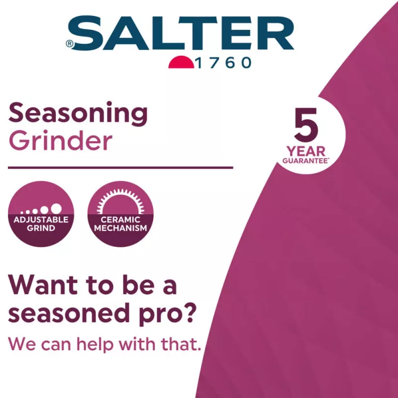 Saleiro e pimenteiro Salter BW12946EU7, moagem ajustável, moinho cerâmico