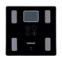Balança de pessoa eletrónica Omron VIVA – quadrada, preta, máx. 150 kg, precisão 100 g, gordura corporal/IMC/TMB, memória para 30 utilizadores