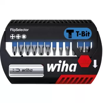 WIHA 41824 - Conjunto de bits FlipSelector, 13 peças mistas, 25 mm, bit T (41824)