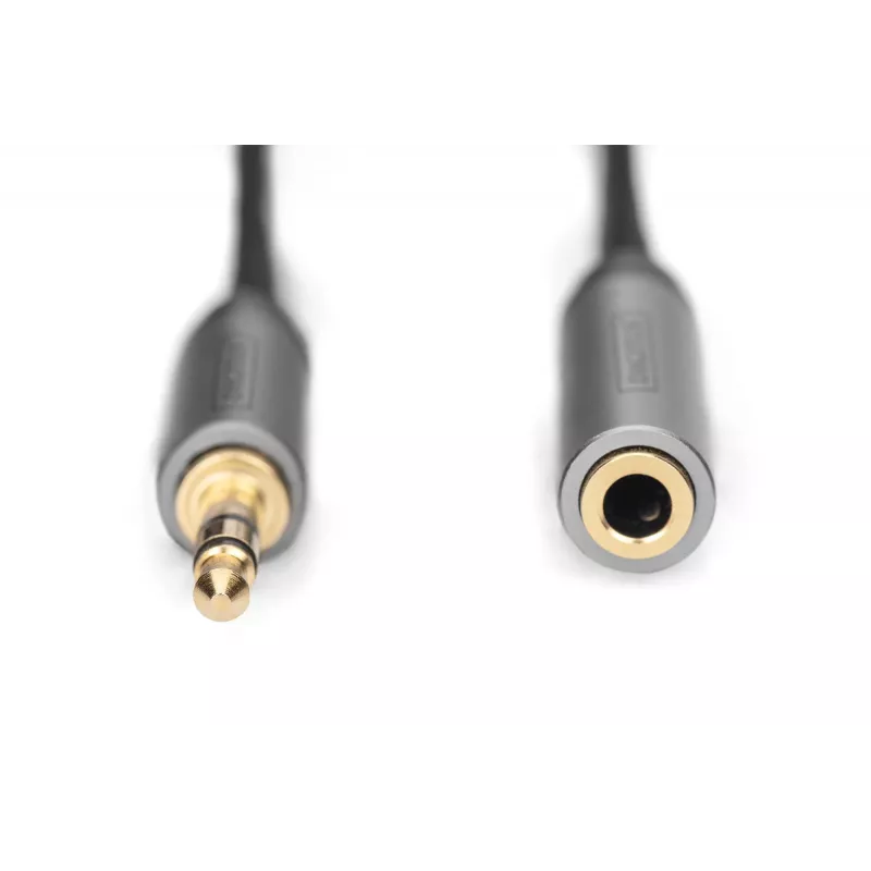 Cabo de extensão de áudio Digitus ficha jack de 3,5 mm para tomada jack de 3,5 mm 1,8 m preto