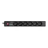 Régua de tomadas Eaton Protection Strip 6 DIN com proteção contra sobretensão (6 tomadas Schuko, com interruptor) - preto (PS6D)