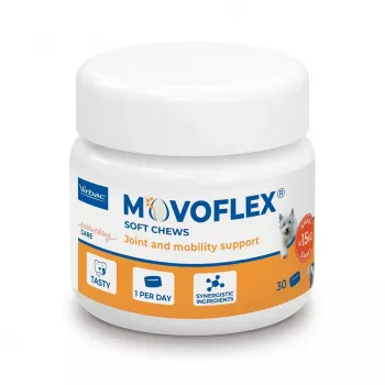 VIRBAC MOVOFLEX comprimidos mastigáveis moles para articulações de cães, tamanho pequeno S, suplemento de saúde articular