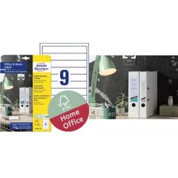 AVERY etiquetas de encaixe para lombada C32266-10 — etiquetas de encaixe brancas para lombada de 4,5 cm, embalagem