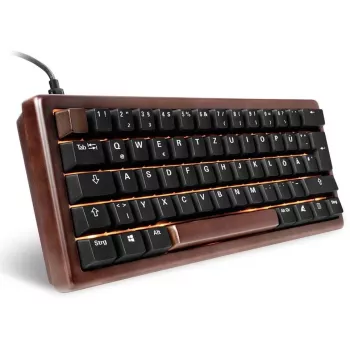 Teclado Sharkoon 100068100 Office USB QWERTZ alemão madeira 61 teclas RGB LED