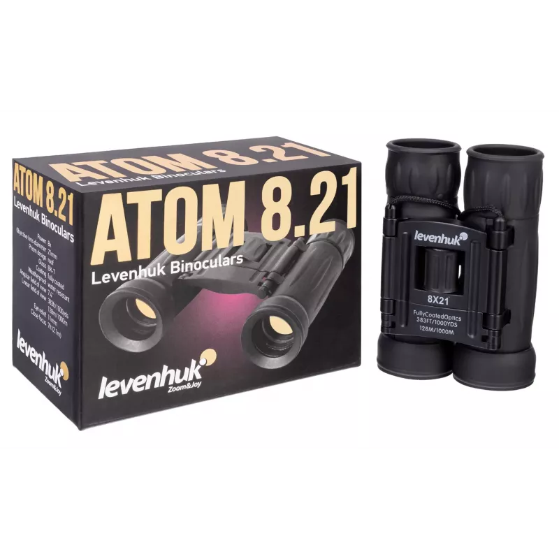 Binóculos Levenhuk Atom 8x21 prisma de telhado preto ampliação 8x