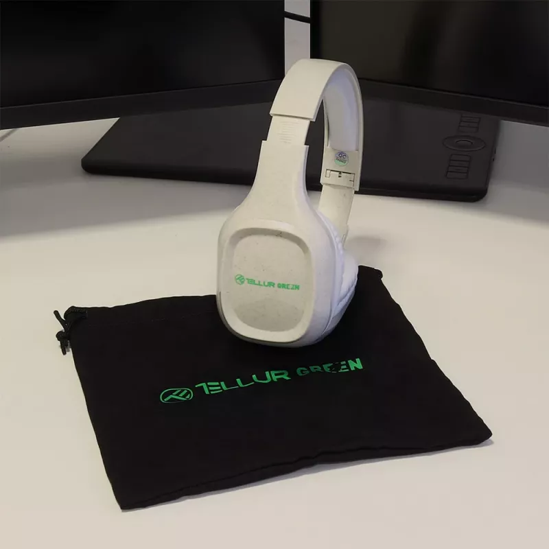 Auscultadores Tellur verdes Bluetooth over-ear Pulse Foldable Cream TLL511441