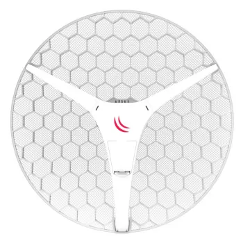Antena de rede MikroTik LHG XL HP5 27,5 dBi 5 GHz dupla polarização, PoE, 245 mm de altura, 55 cm de diâmetro