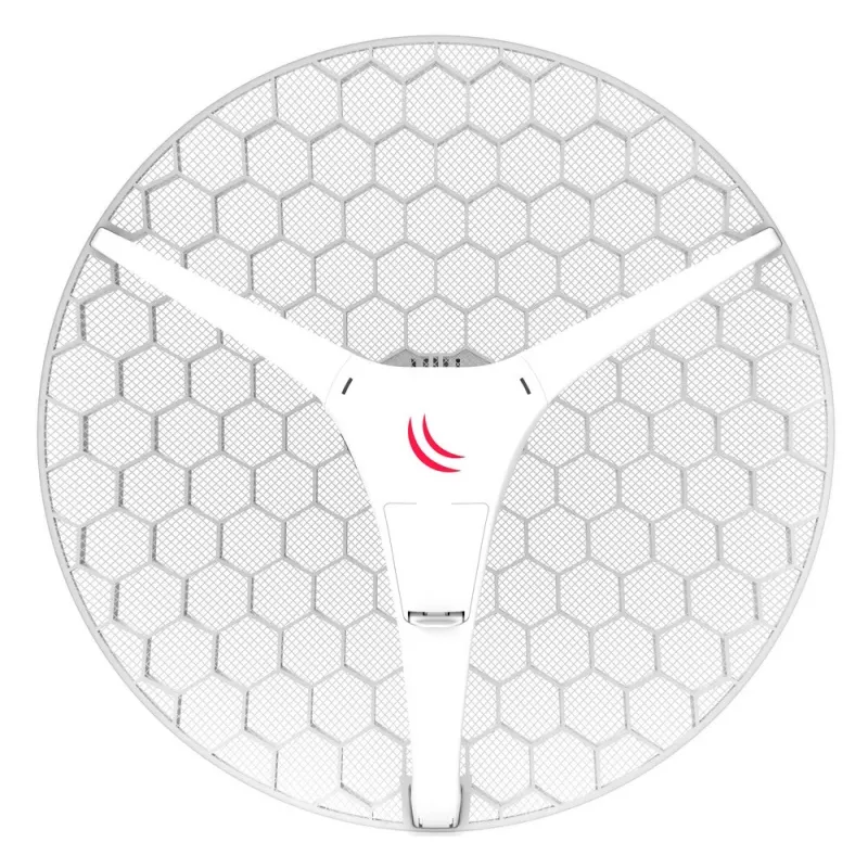Antena de rede MikroTik LHG XL HP5 27,5 dBi 5 GHz dupla polarização, PoE, 245 mm de altura, 55 cm de diâmetro