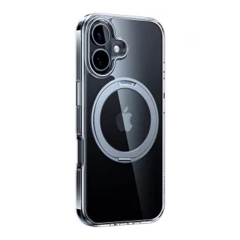 Capa protetora Torras Ostand Pro para iPhone 16 Plus, transparente ajuste fino, TPU/PC