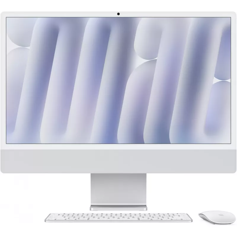 APPLE iMac Z1EH 59,62cm 23,5 polegadas vidro standard M4 10C CPU/10C GPU/16C N.E. 16GB 512GB SSD Gbit Eth MM NumKey TID DE prateado (Z1EH-MWUU3D/A-07BU7C)