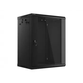 Armário de instalação de parede Lanberg 19'' 15U 600x450mm preto (porta de vidro)