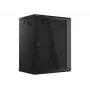 Armário de instalação de parede Lanberg 19'' 15U 600x450mm preto (porta de vidro)