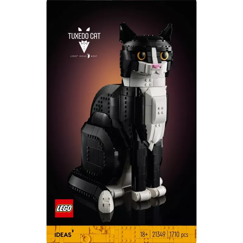 Conjunto LEGO Ideas 21349 Gato Tuxedo — modelo de tijolos colecionável, peça de exposição