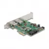 Placa DeLOCK PCI Express x1 para 2 x USB 3.2 Gen 1 Type-A + 1 x conector interno de 19 pinos