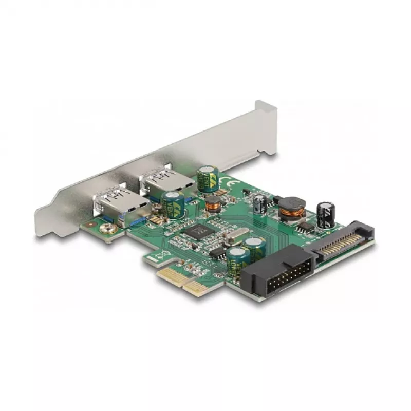 Placa DeLOCK PCI Express x1 para 2 x USB 3.2 Gen 1 Type-A + 1 x conector interno de 19 pinos