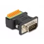 Adaptador DeLOCK D-Sub 9 macho para barra de terminais com botão de pressão