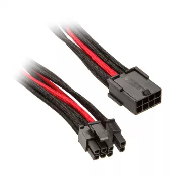 Cabo SilverStone PCIe 8 pinos para PCIe 6+2 pinos, 250 mm – preto/vermelho
