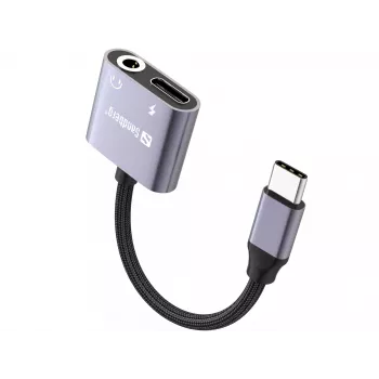Adaptador de áudio USB-C SANDBERG PD65W 136-67 com USB-C PD passthrough