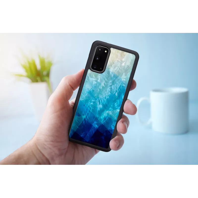 Capa de proteção iKins para Samsung Galaxy S20 — lago azul acabamento preto