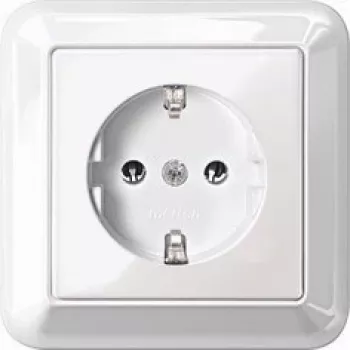 Tomada SCHUKO MERTEN 16A MEG2301-1219 termoplástico branco polar com placa de cobertura MEG2 MEG2301-1219 (MEG2301-1219)