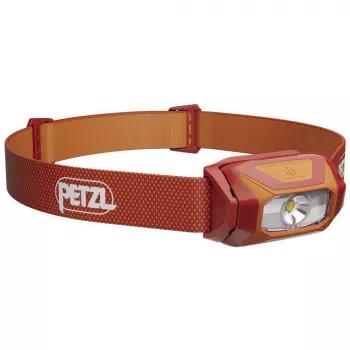 Lanterna frontal Petzl TIKKINA 300 lm vermelha — luz compacta mãos-livres, feixe ajustável, a pilhas