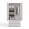 Top E Shop SZAFA MALWA B roupeiro de quarto, 5 prateleiras, 2 portas, branco