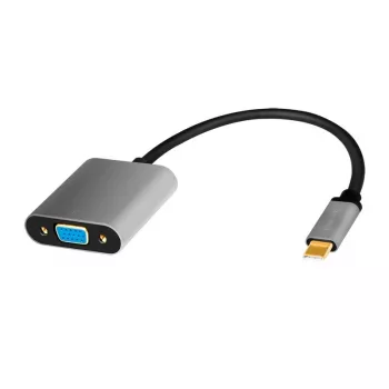 Cabo adaptador de vídeo USB Type-C para VGA (D-Sub) LOGILINK CUA0104 0,15 m, cinzento/preto