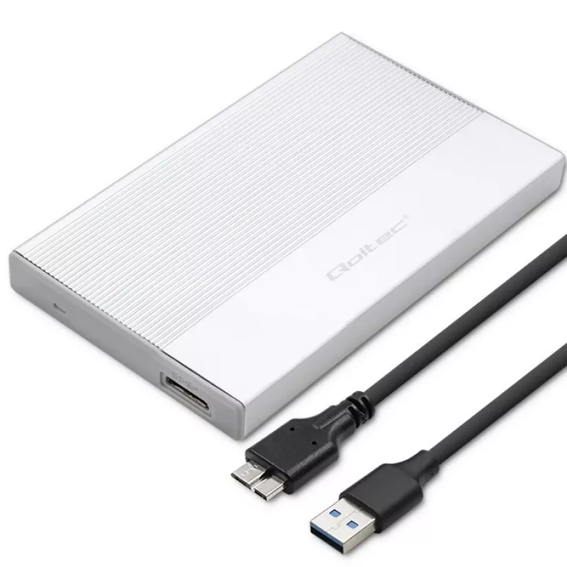 Caixa para SSD/HDD SATA de 2,5 polegadas QOLTEC 52278 USB 3.0, suporta até 2 TB