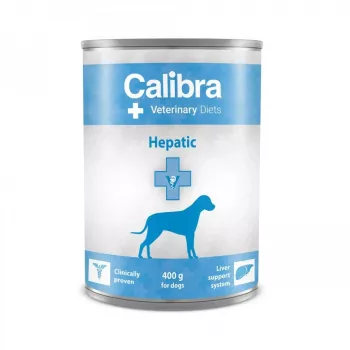 Ração húmida para cães Calibra Veterinary Diets Hepatic 400 g — fórmula adulto com frango para suporte hepático, sem glúten e sem soja