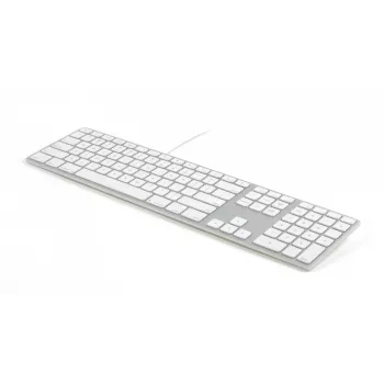 Matias FK318B-UK Aluminium Mac Hub 2xUSB cinzento sideral — teclado mecânico compatível com Mac com hub USB integrado