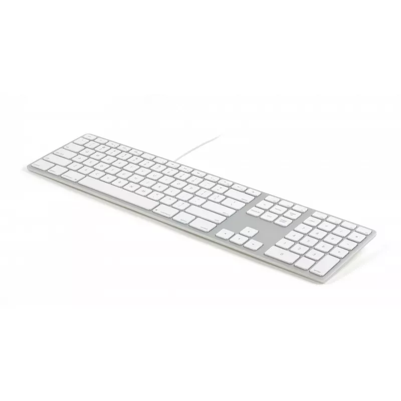 Matias FK318B-UK Aluminium Mac Hub 2xUSB cinzento sideral — teclado mecânico compatível com Mac com hub USB integrado