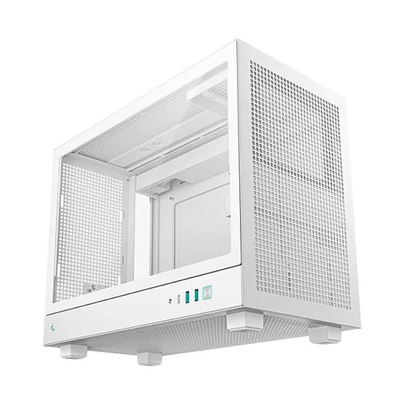 Caixa de computador DeepCool CH160 PLUS WH Small Form Factor branca, microATX, vidro temperado, USB-C