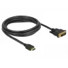 DeLOCK - cabo de vídeo - HDMI / DVI - DVI-D (M) a HDMI (M) - 2,0 m - tripla blindagem - preto - parafusos serrilhados (85654)