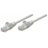 Cabo de patch de rede Intellinet, Cat6, 0,5 m, cinzento, CCA, U/UTP, PVC, RJ45, contactos banhados a ouro, proteção da patilha, proteção anti-dobra moldada, garantia vitalícia